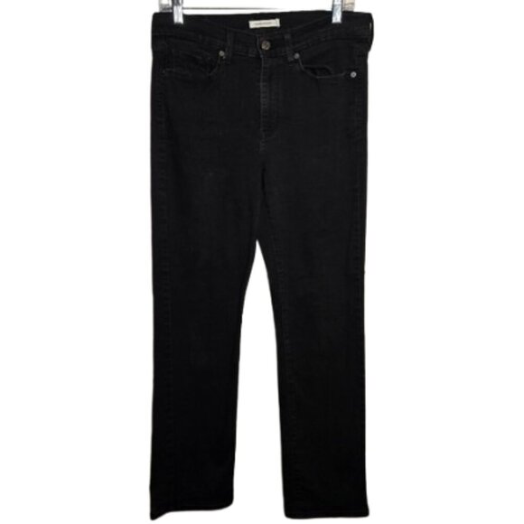 Levis Classic Straight Black Dark Denim Jeans Ankle Length Water Less Staple 8 - Picture 1 of 14